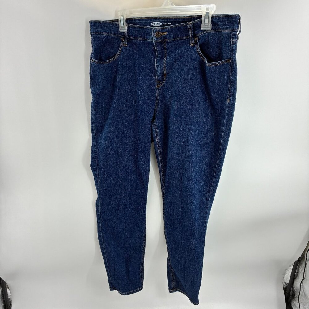 Old Navy Women's Super Skinny Jeans Dark Wash Size 16 Stretch Denim